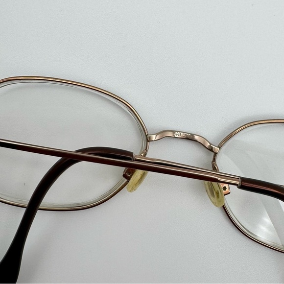 Vintage Anne Klein K1028 48-17-135 Gold Oval Geometric Glasses - Picture 3 of 7